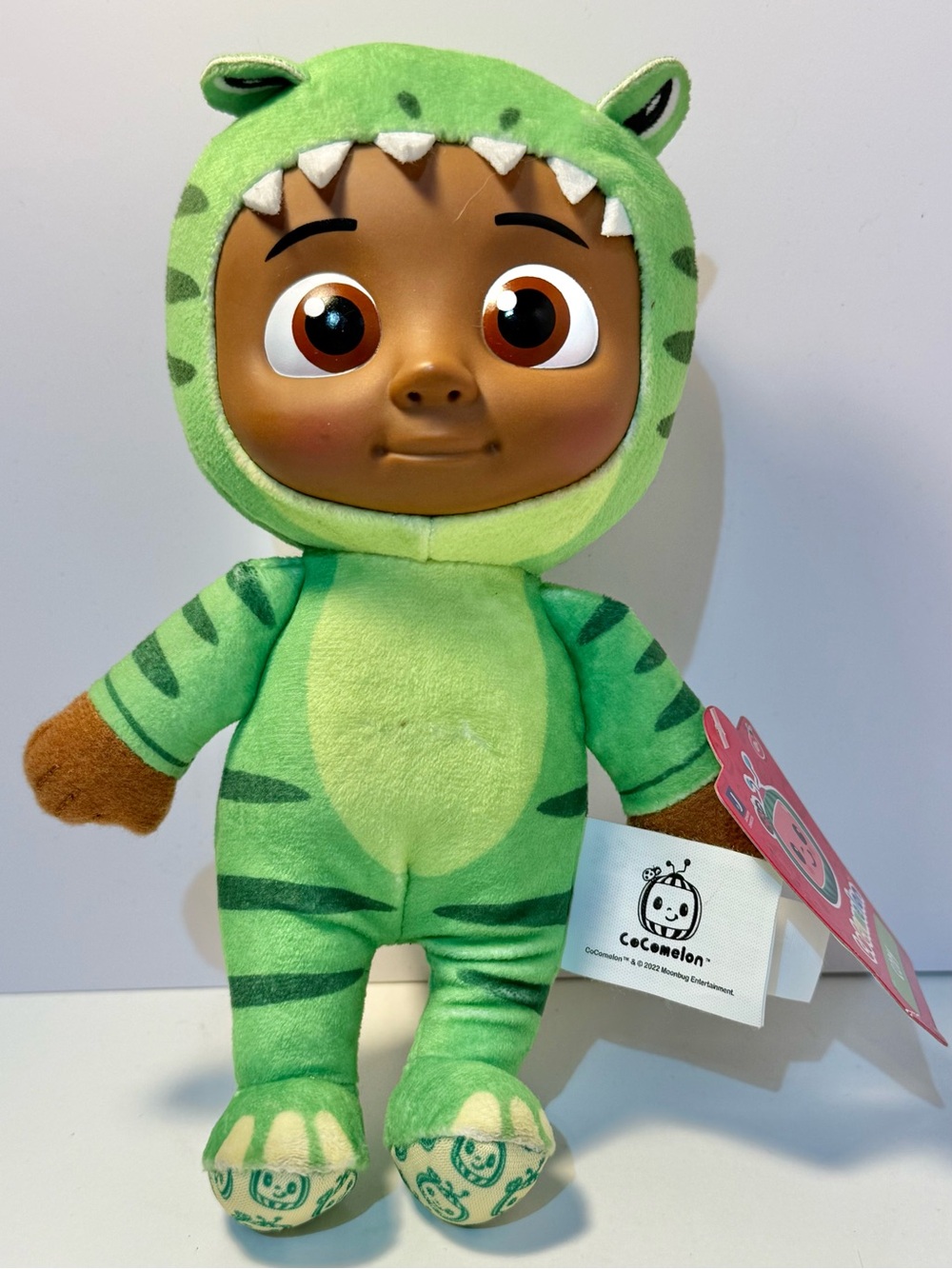 CoComelon JJ Plush 8 Inch Doll Dressed In Dinosaur Hood And Outfit